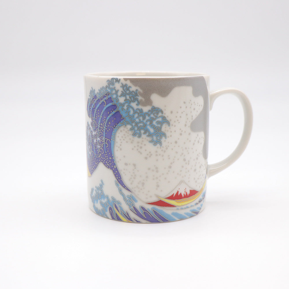 JIN-202001_Kutani Ware Mug Cup 2set (Hokusai Wave, 2.95 x 3.15)-2