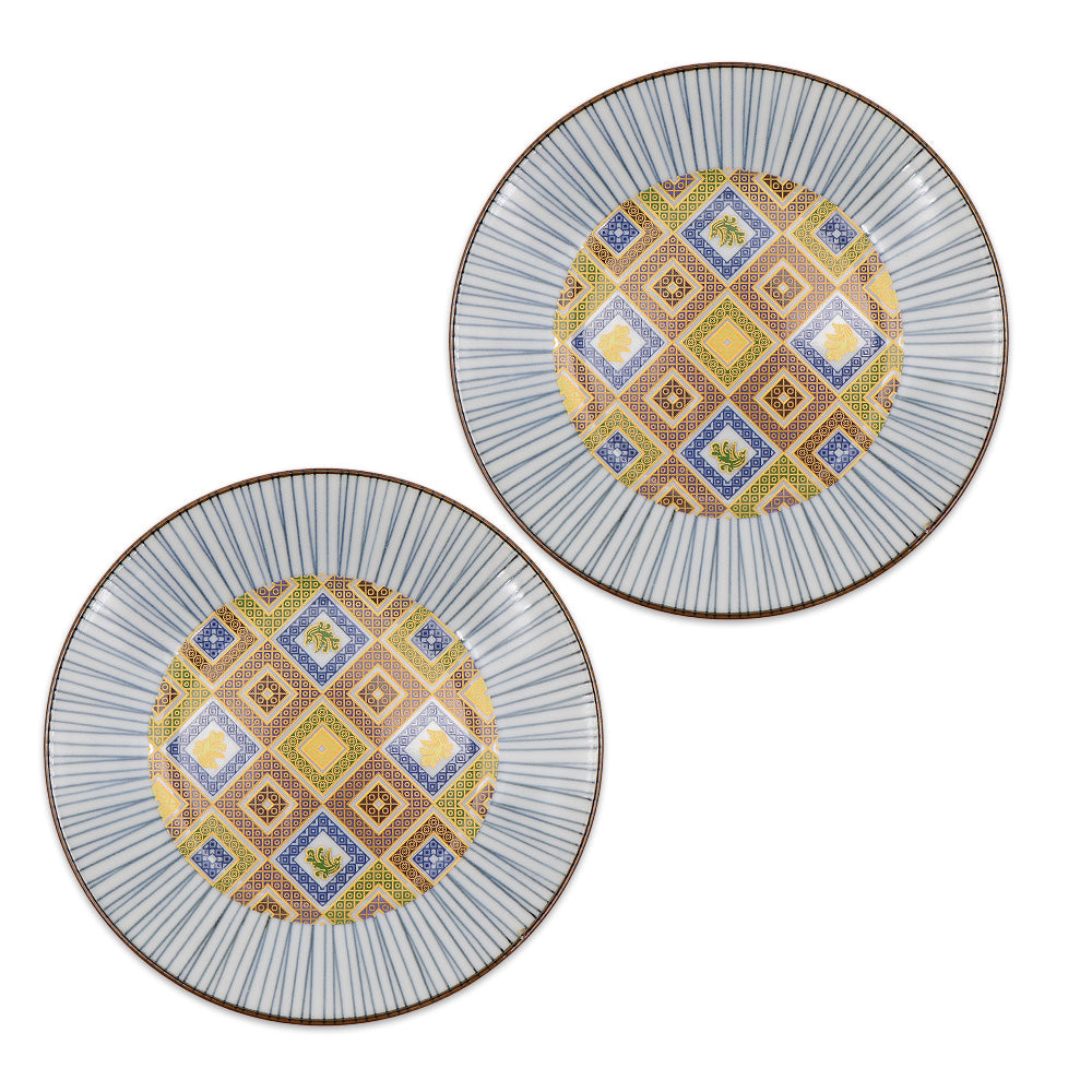 JIN-202006_Kutani Ware Serving Plate 2set (Tile, 6.29 x 6.29)-2