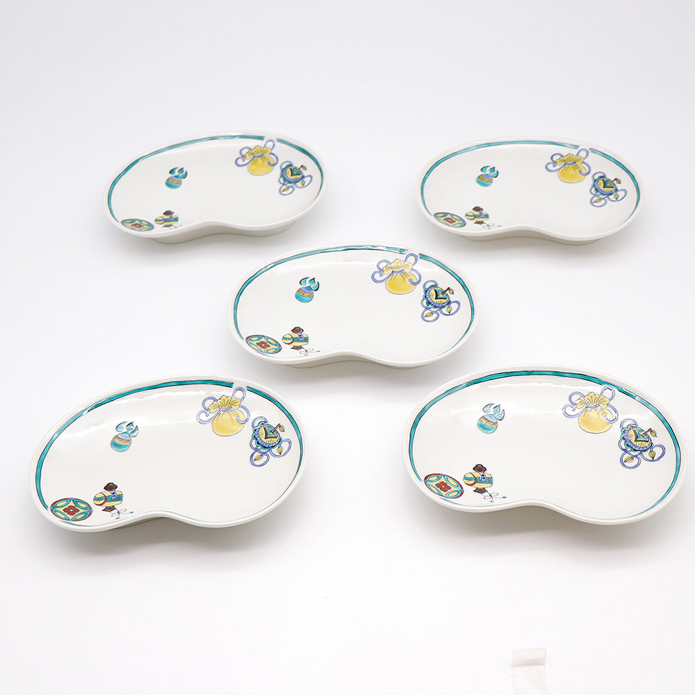 JIN-205006_Kutani Ware Serving Plate 5set (Takara, 5.82 x 5.82)-1