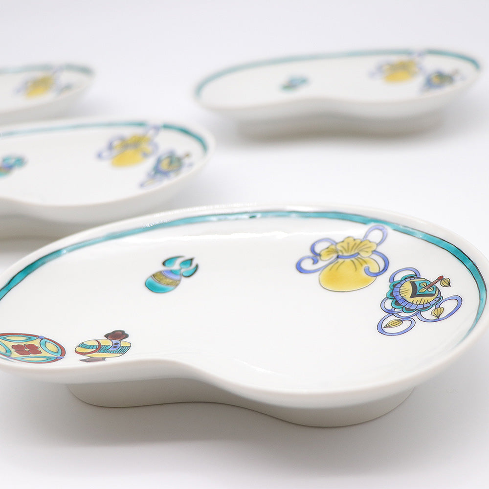 JIN-205006_Kutani Ware Serving Plate 5set (Takara, 5.82 x 5.82)-2