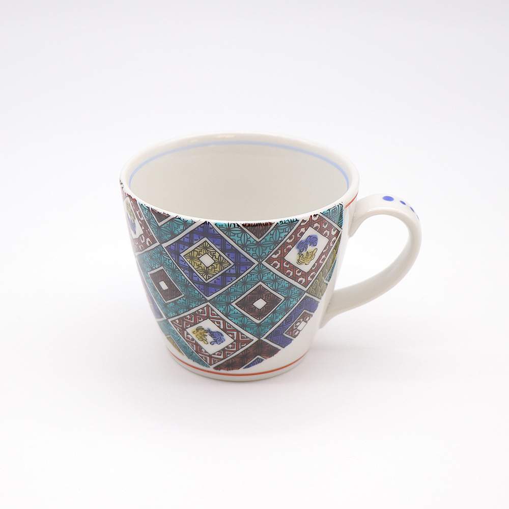 JIN-200007-AT_Kutani Ware Mug Cup (Antique Tile, 3.74 x 3.15)-1