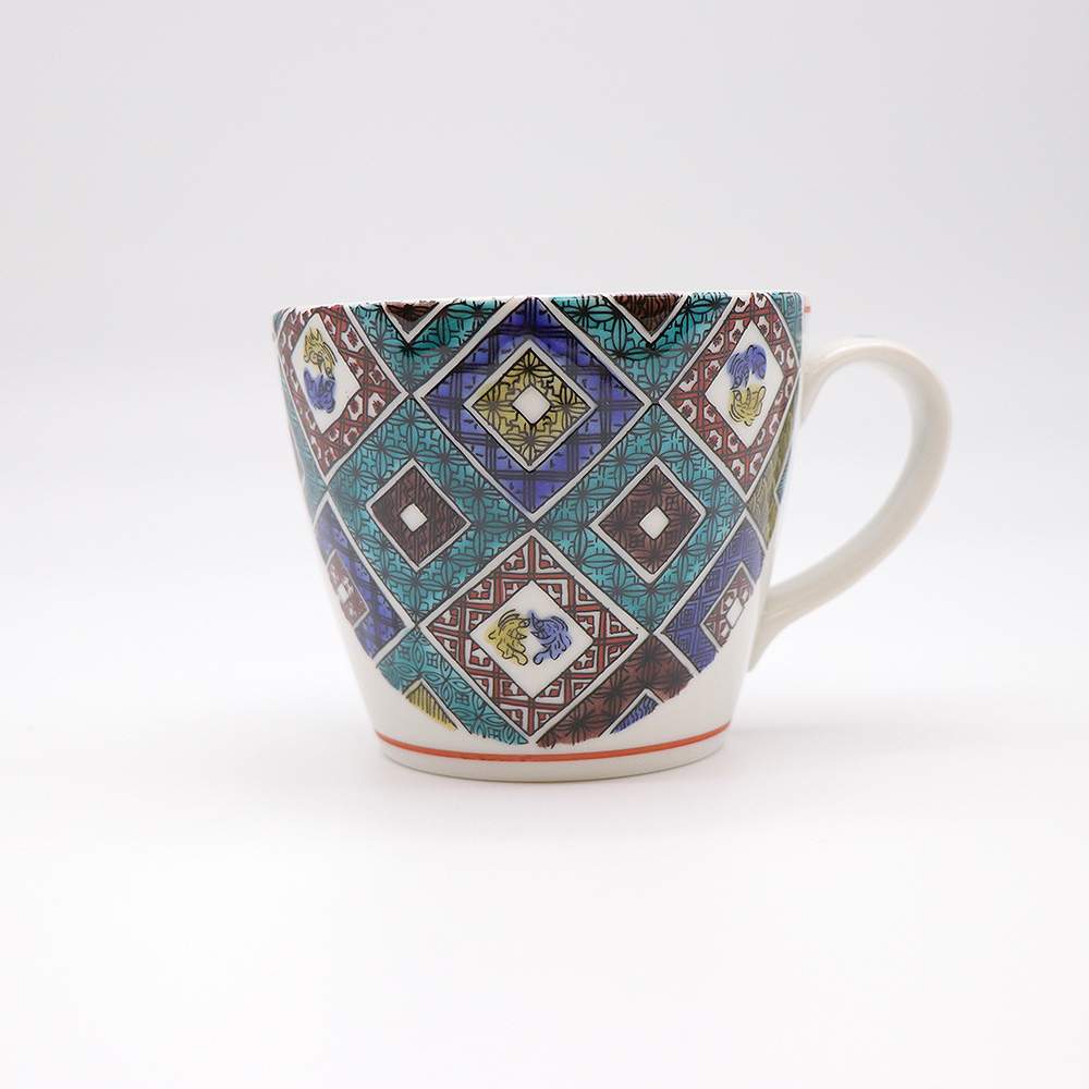 JIN-200007-AT_Kutani Ware Mug Cup (Antique Tile, 3.74 x 3.15)-3